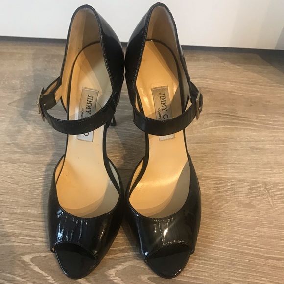 Jimmy Choo Mary Jane Peep Toe Pumps in Black - Picture 5 of 5